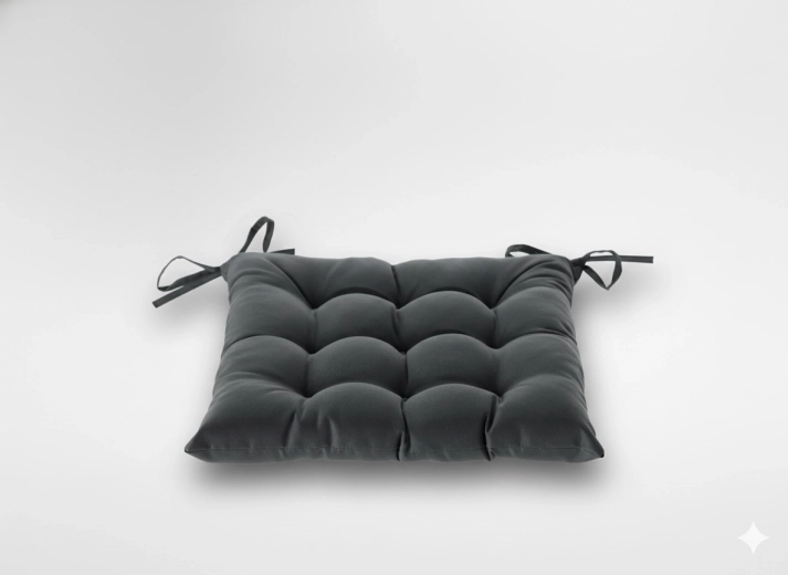 Cojín acolchado para silla 40 × 40 × 6 cm – gris oscuro