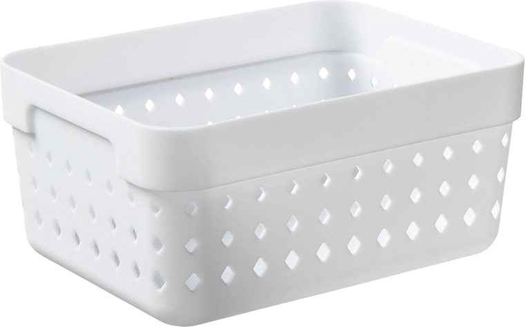 Cesta de almacenamiento Seoul, blanca, 15,8 × 11,8 × 7,3 cm