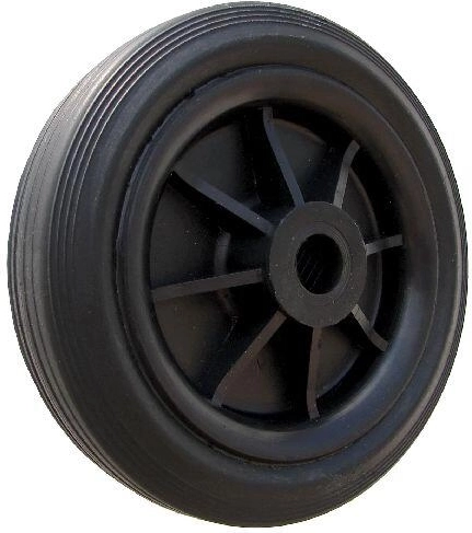 Rueda de repuesto de plástico de 160 mm con cojinete liso