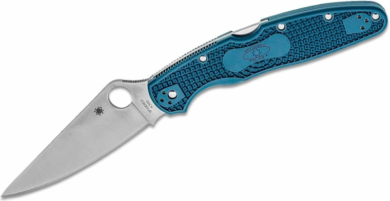 Spyderco Police 4 Lightweight navaja de bolsillo K390, mango FRN azul