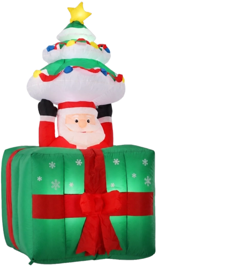 Motivo icónico de Mikołaj y árbol en regalo
