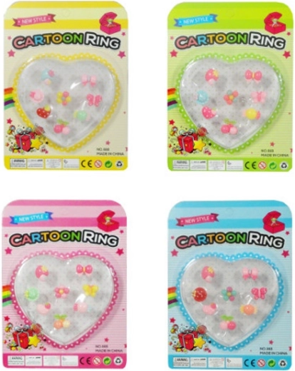 Set de anillos ajustables de colores para niñas – 8 uds.