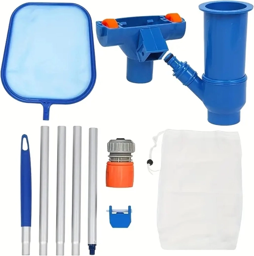 Kit completo de accesorios para el mantenimiento de la piscina