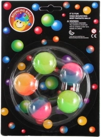 Pelotas saltarinas neón – set de 5 uds.