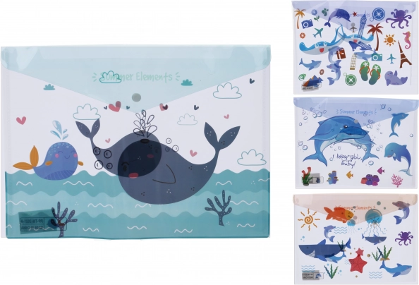 Carpeta de plástico con broche Mar del mundo 35,8 × 26 cm