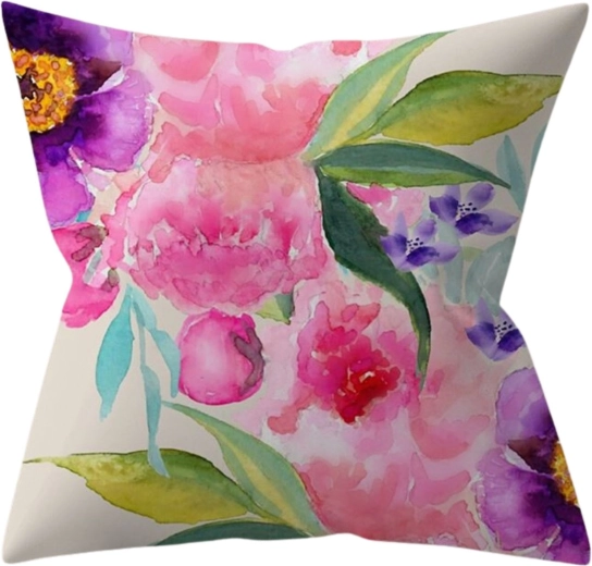 Funda decorativa para cojín con flores – modelo IV