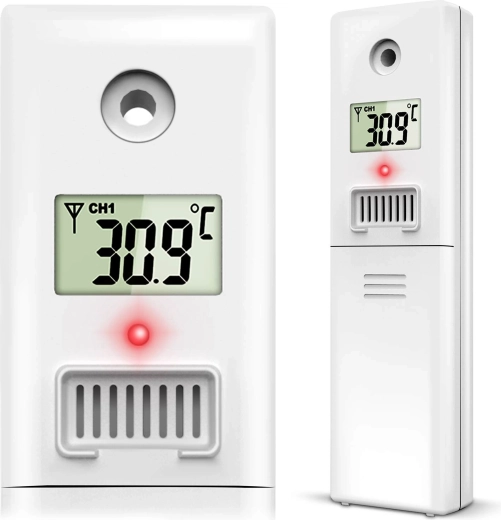 Sensor inalámbrico de temperatura y humedad para estación meteorológica BERDSEN BD-905, blanco
