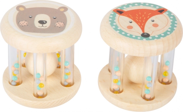 Small foot sonajeros de madera en colores pastel con bolitas – set de 2 uds