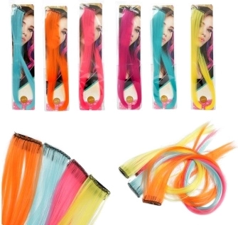 Extensión de cabello de colores con pinza de 50 cm - 1 unidad