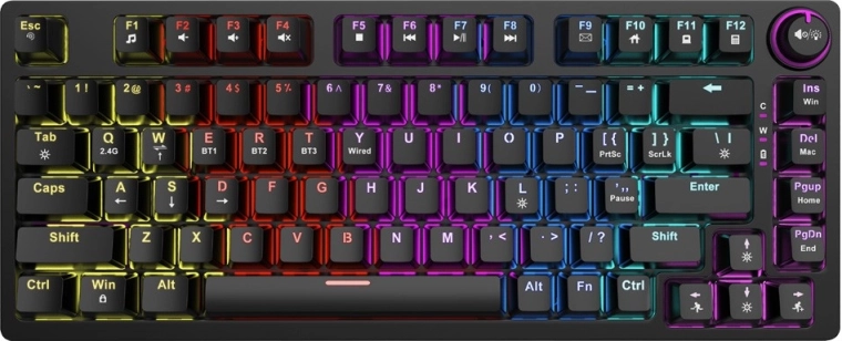 Teclado mecánico inalámbrico Savio Phenix Gateron amarillo