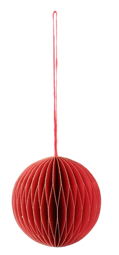 Set de adornos navideños de papel rojos de 7 cm (4 uds.)