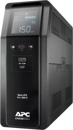 APC Back‑UPS Pro 1600 VA (960 W) con onda sinusoidal pura, AVR y LCD