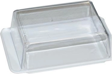 Mantequera rectangular de 15 × 10 cm con tapa transparente
