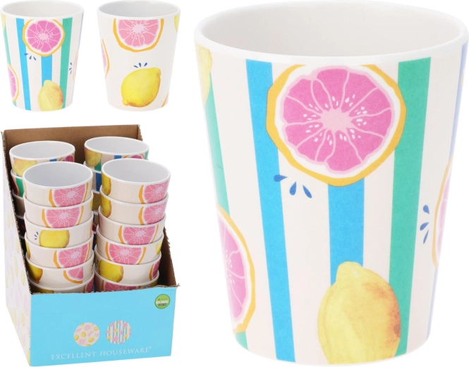 Vaso de melamina de 350 ml con motivo de frutas