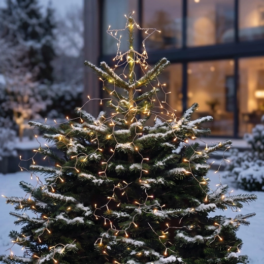 Cadena LED Solight con estrella para el árbol de Navidad, 212 LED, 2,1 m