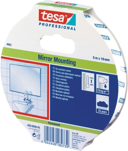 Cinta adhesiva de espuma de doble cara para espejos TESA 19 mm × 5 m