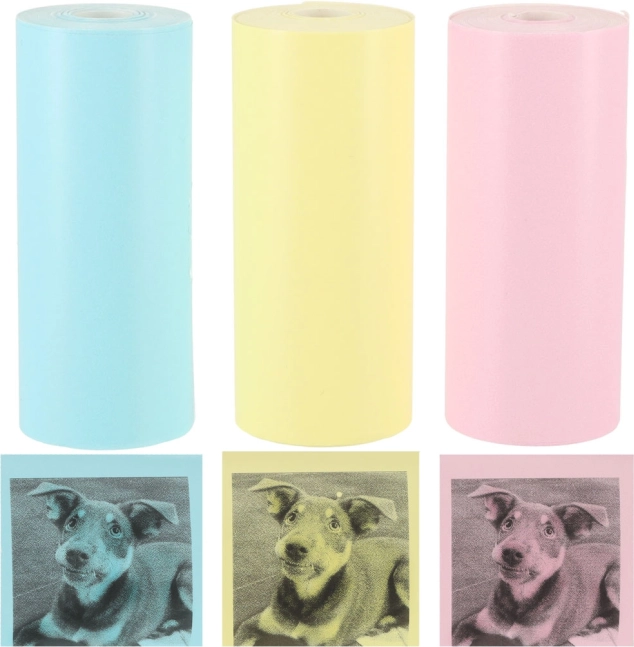Rollos de colores para impresora térmica 5,7 cm x 3 m, 3 piezas