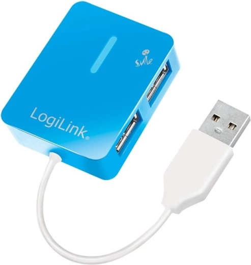 Hub USB 2.0 LogiLink Smile, 4 puertos, azul