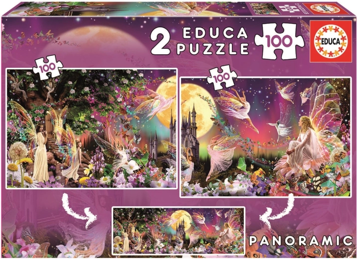 Puzzle Panorama Hadas de cuento 2x100 piezas