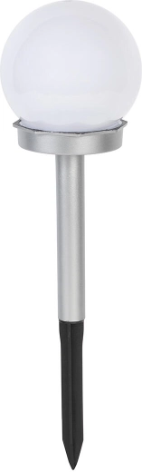 Lámpara solar de jardín tipo bola de 10 cm con pincho y 1 LED, IP44