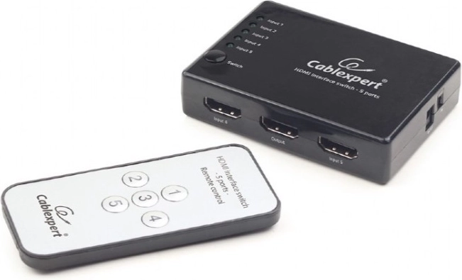 Conmutador HDMI con control remoto, 5 entradas a 1 salida