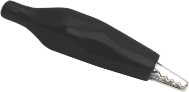 Pinza de cocodrilo mediana con aislamiento de PVC negro, 35 mm