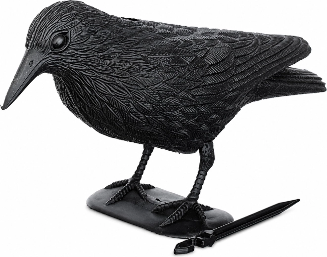 Gran cuervo: espantapájaros para palomas y estorninos para balcón y jardín 38 × 12,5 × 23 cm - 1 unidad