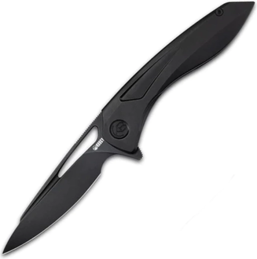 Navaja de bolsillo Kubey Velocé 10 cm, totalmente negra, titanio