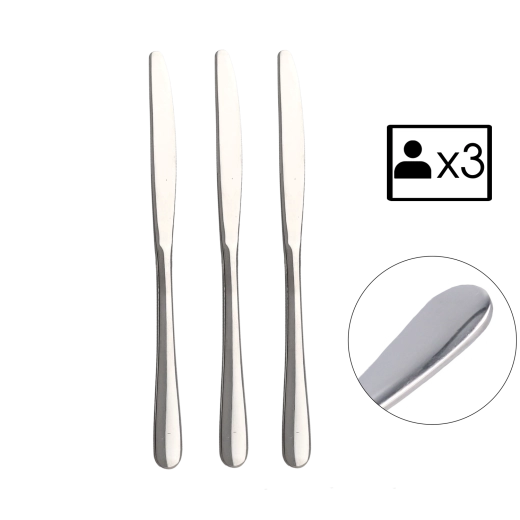 Juego de 3 cuchillos Classic de acero inoxidable