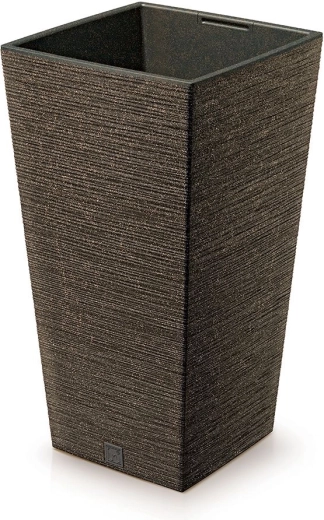 Maceta Furu Square Eco Wood con inserto 24 cm – café