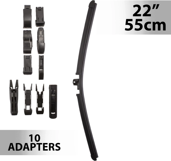 Limpiaparabrisas Carguard de 55 cm con 10 adaptadores