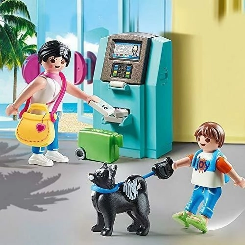 Playmobil turistas con cajero automático