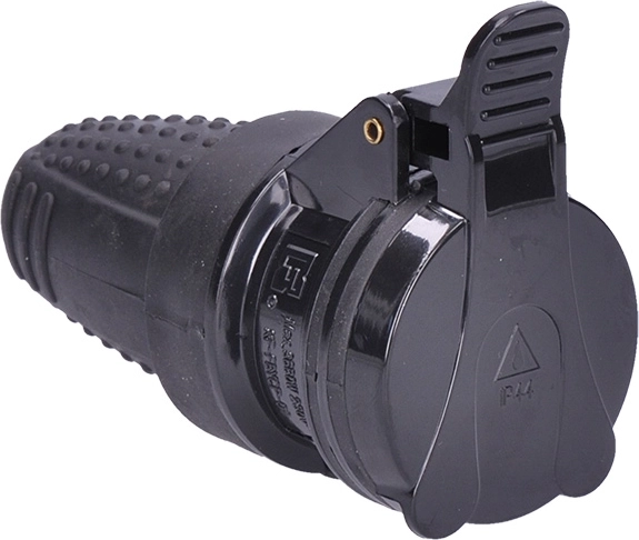 Enchufe recto Solight para ambientes húmedos IP44 negro - 1 unidad