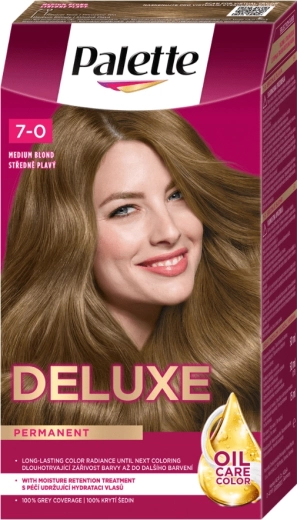 Palette Deluxe 7-0 rubio medio, tinte permanente para el cabello 50 ml