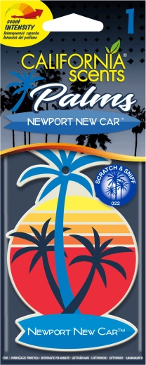 Ambientador colgante para coche California Scents Palm Newport New Car
