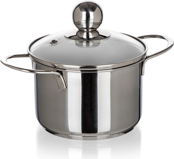 Olla de acero inoxidable con tapa de cristal 0,85 l, 12 cm PICCOLO