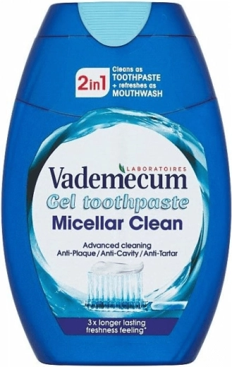 Vademecum 2v1 Micellar Clean pasta dental en gel 75 ml