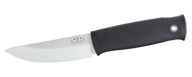 Fällkniven H1 Elmax cuchillo de caza 10 cm, negro, Thermorun, funda Zytel