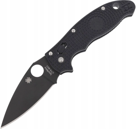 Navaja plegable Spyderco Manix 2 Lightweight Black, recubrimiento DLC negro, mango FRN 8,6 cm