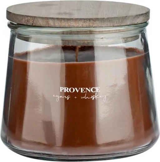 Vela aromática en vaso Provence con mecha de madera cigars & whisky 28 h