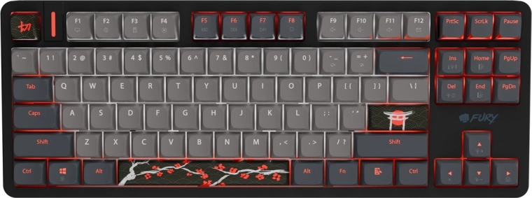 Teclado gaming magnético Fury Kanabo K6 RGB US negro-gris