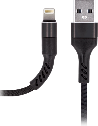 Cable de carga Maxlife Lightning 2 A, 1 m, negro