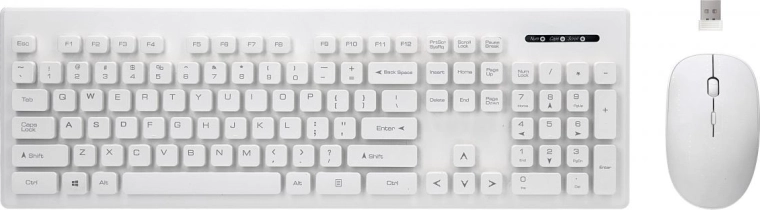 Kit inalámbrico de teclado y ratón Whiterun, blanco, tecnología 2,4 GHz