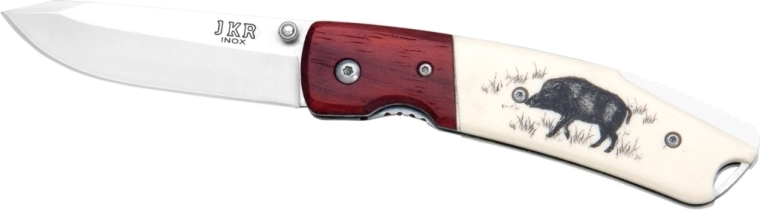 JOKER JKR0368 cuchillo de caza de bolsillo 7,5 cm con motivo de jabalí