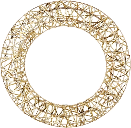 Corona navideña luminosa de 40 cm, 30 LED, dorada