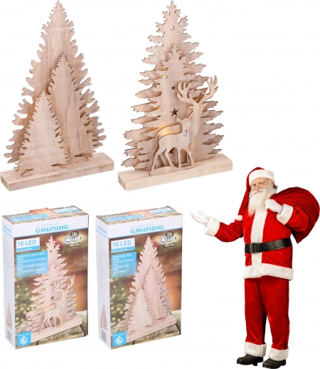 Arbolito de Navidad 25 cm con 10 luces LED GRUNDIG