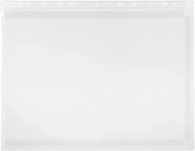 Funda transparente para documentos con perforación euro de PVC