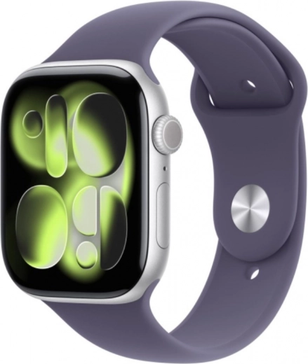 Apple Watch Series 11 GPS 42 mm aluminio plateado con correa deportiva morada S/M
