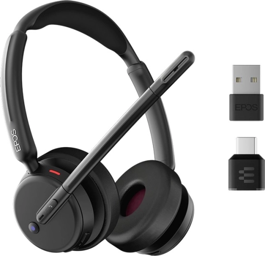 Auriculares inalámbricos EPOS IMPACT 500 para Microsoft Teams y UC con ANC (USB‑C + USB‑A)