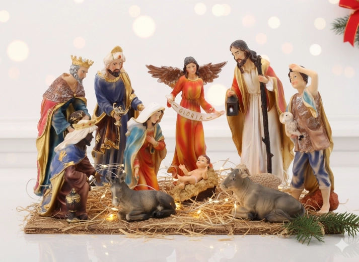 Belén navideño – set de 11 figuras de polirresina hasta 31 cm